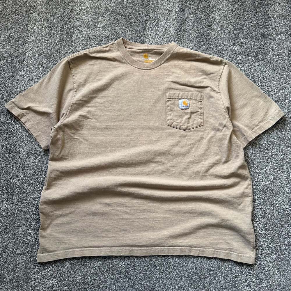 Carhartt K87 Original Fit Heavyweight Pocket T-Shirt Desert Tan XL Workwear